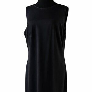 NWOT NY Collection Black Midi Dress with Sheer Top – Size L